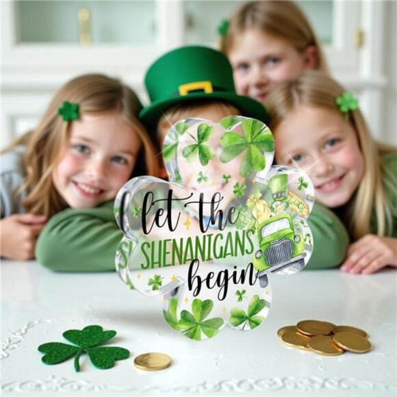 St Patricks Day Decorations, Irish Four Leaf Clover Decorations Gifts - Picture 4 of 7